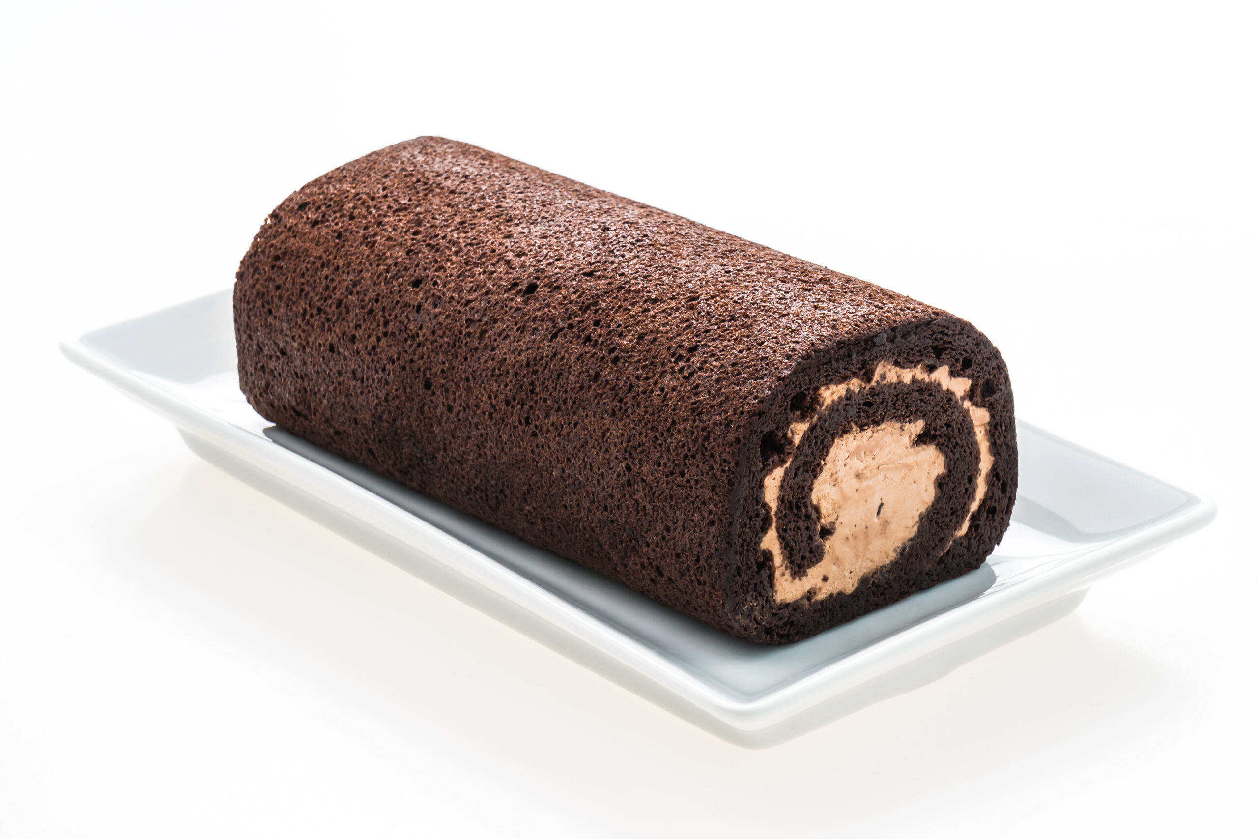 Chocolate roll cake bûche au chocolat